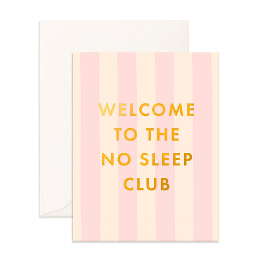 Greeting Card - No Sleep Club | Peony Stripe