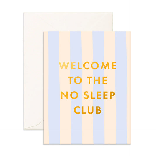 Greeting Card - No Sleep Club | Powder Stripe