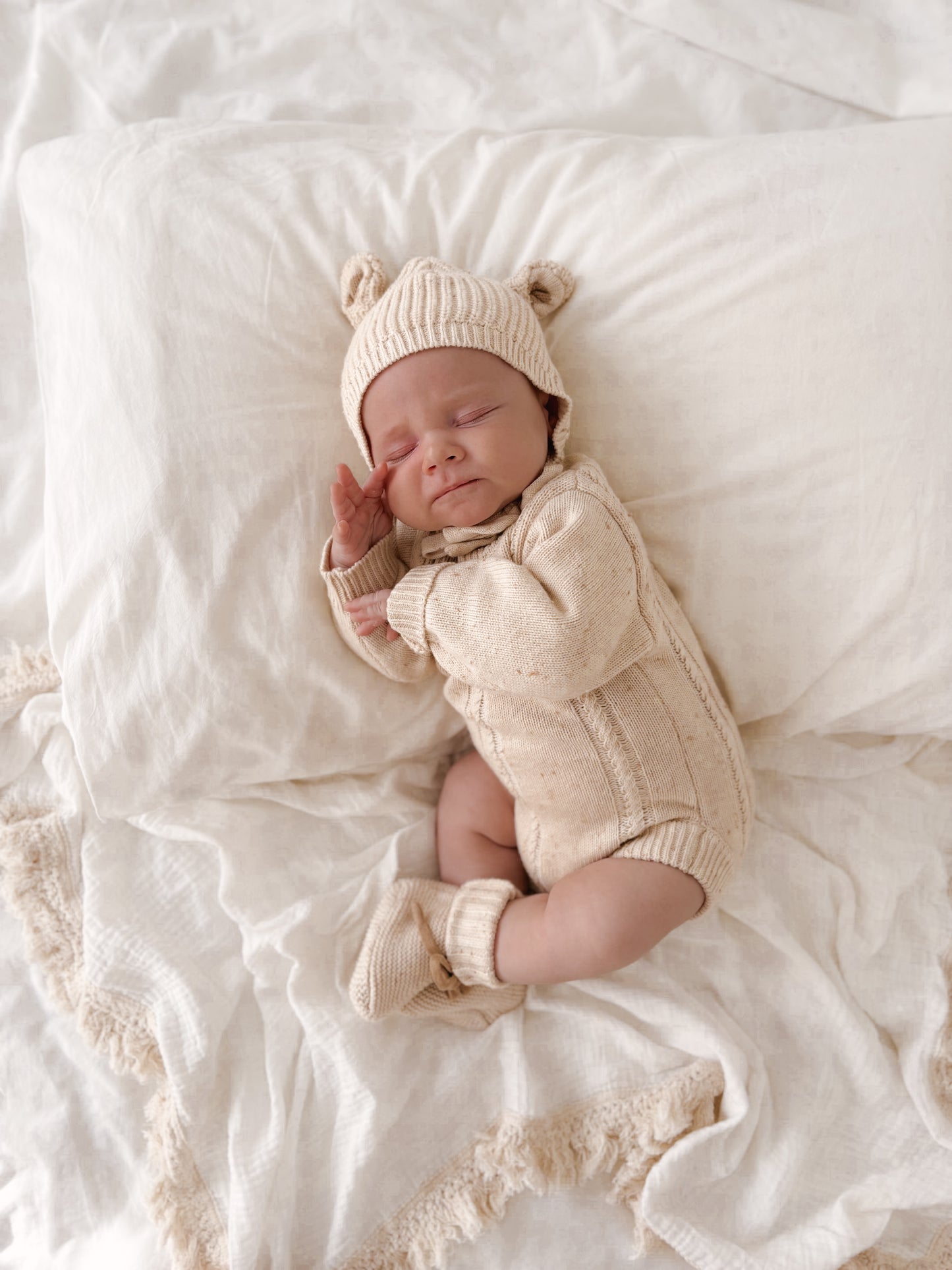 Heirloom Romper - Biscotti Fleck