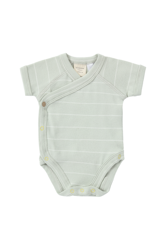 Organic S/S Kimono Bodysuit - Blue Sky