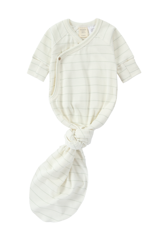 Organic Kimono Gown - White Sky