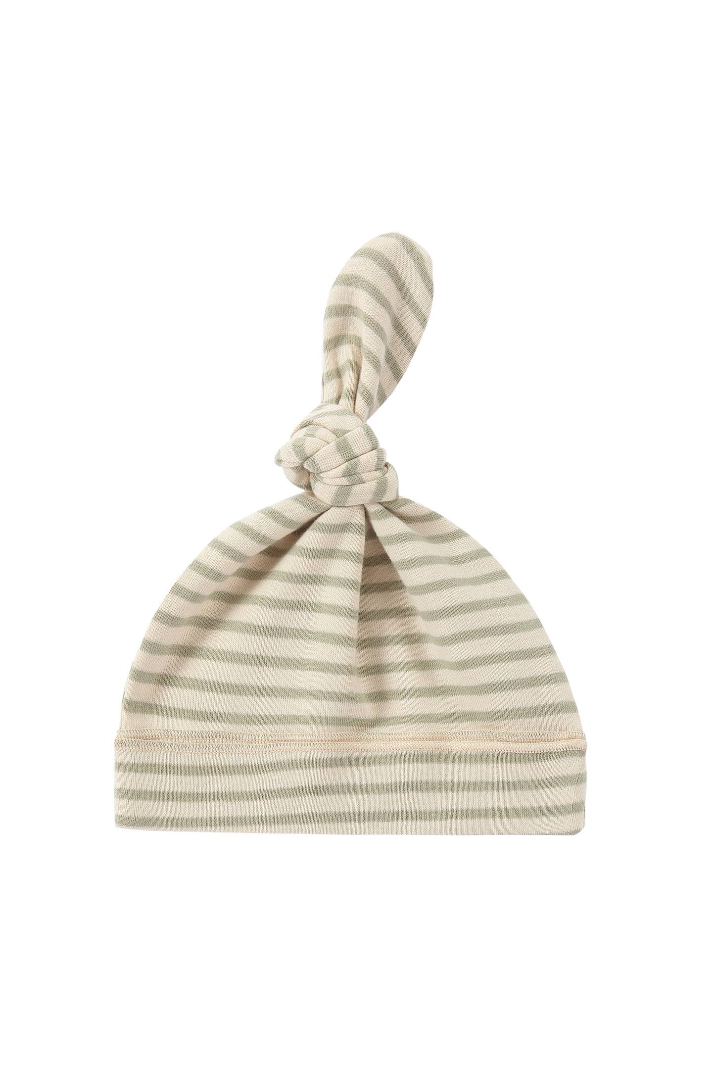 Organic Knotted Hat - Sage Stripes