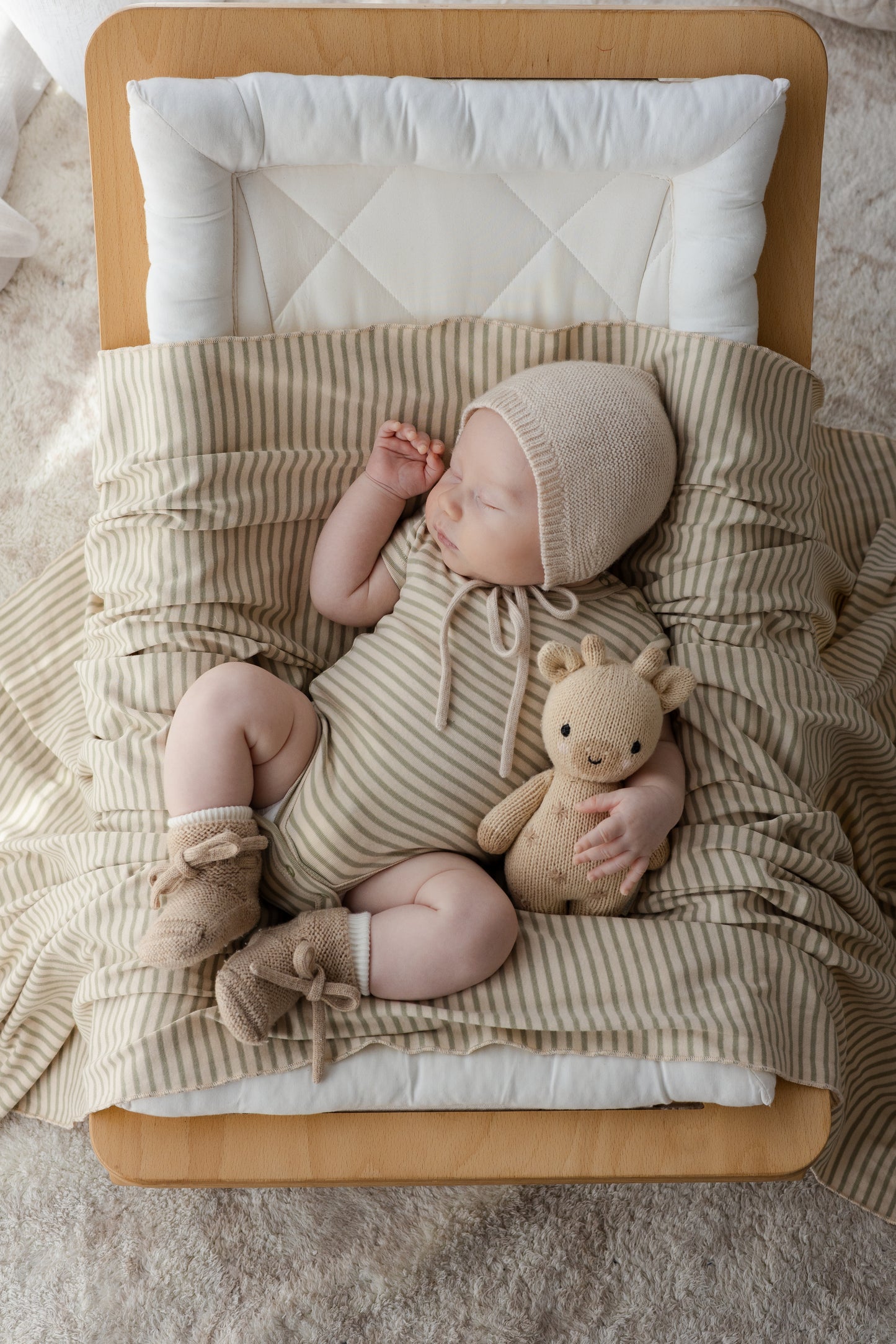 Organic S/S Classic Bodysuit - Sage Stripes