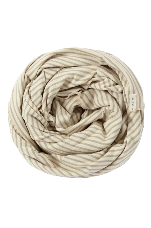 Organic Swaddle Blanket - Sage Stripes