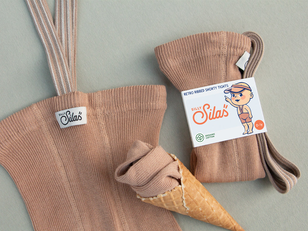 Shorty Tights - Light Brown Striped