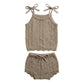 Knitted Pointelle Set - Oak
