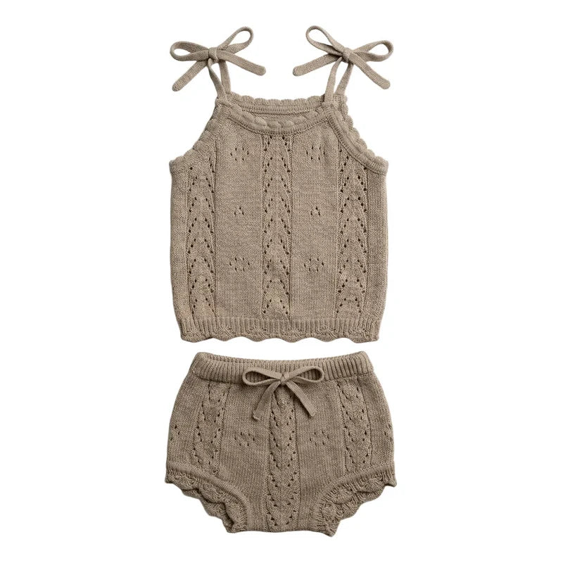 Knitted Pointelle Set - Oak