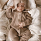 Classic Hoodie Ribbed Romper - Cacao