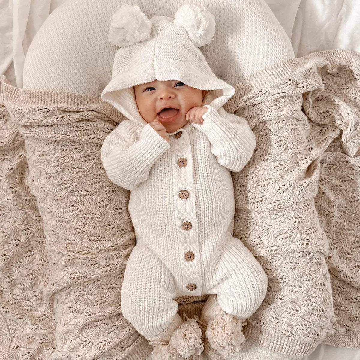 Woodlands Knit Blanket - Honey Milk