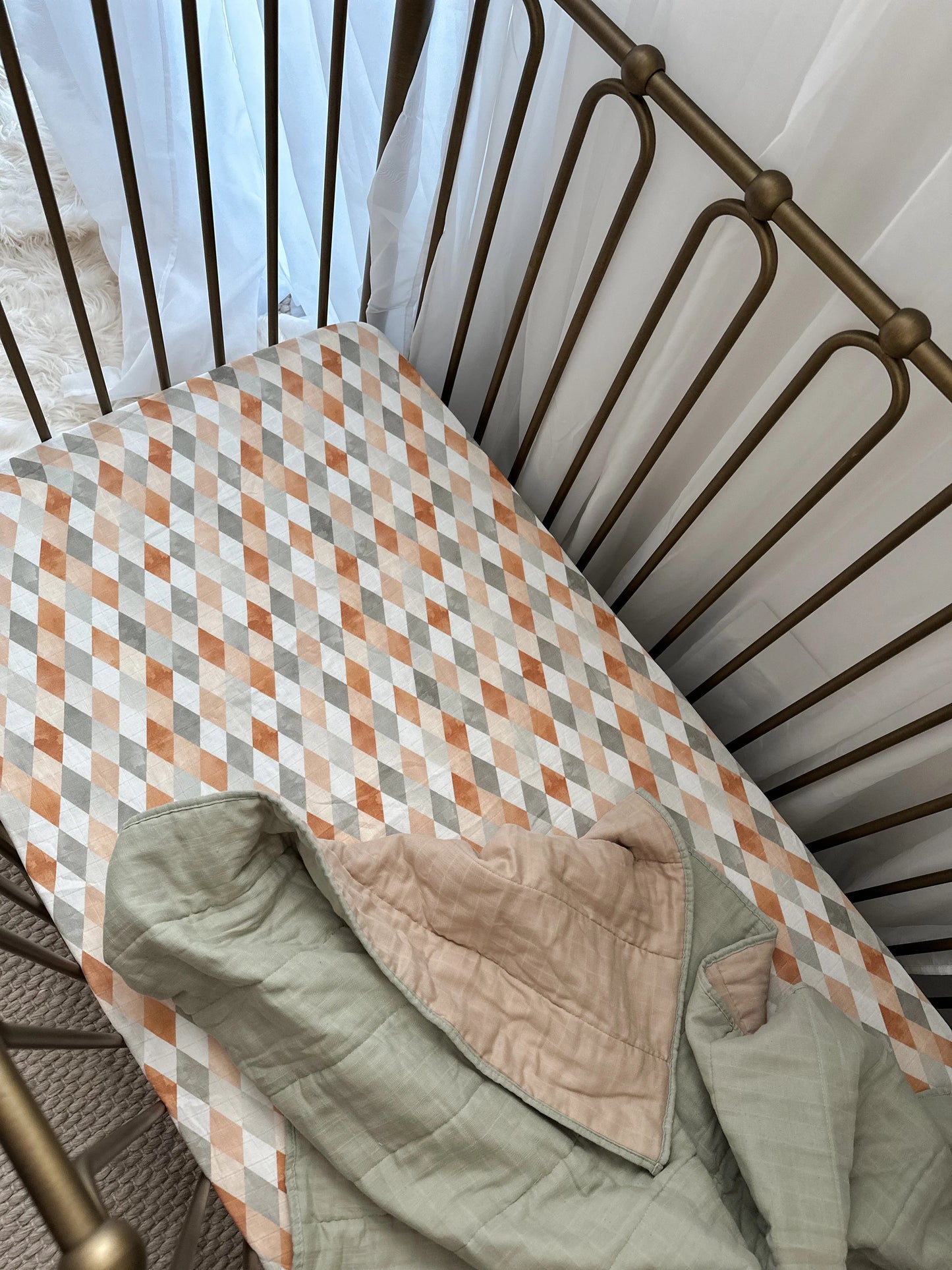 Fitted Cot Sheet - Harlequin