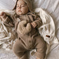 Classic Hoodie Ribbed Romper - Cacao