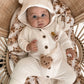Classic Hoodie Ribbed Romper - Milk