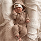 Classic Hoodie Ribbed Romper - Cacao