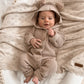 Classic Hoodie Ribbed Romper - Cacao