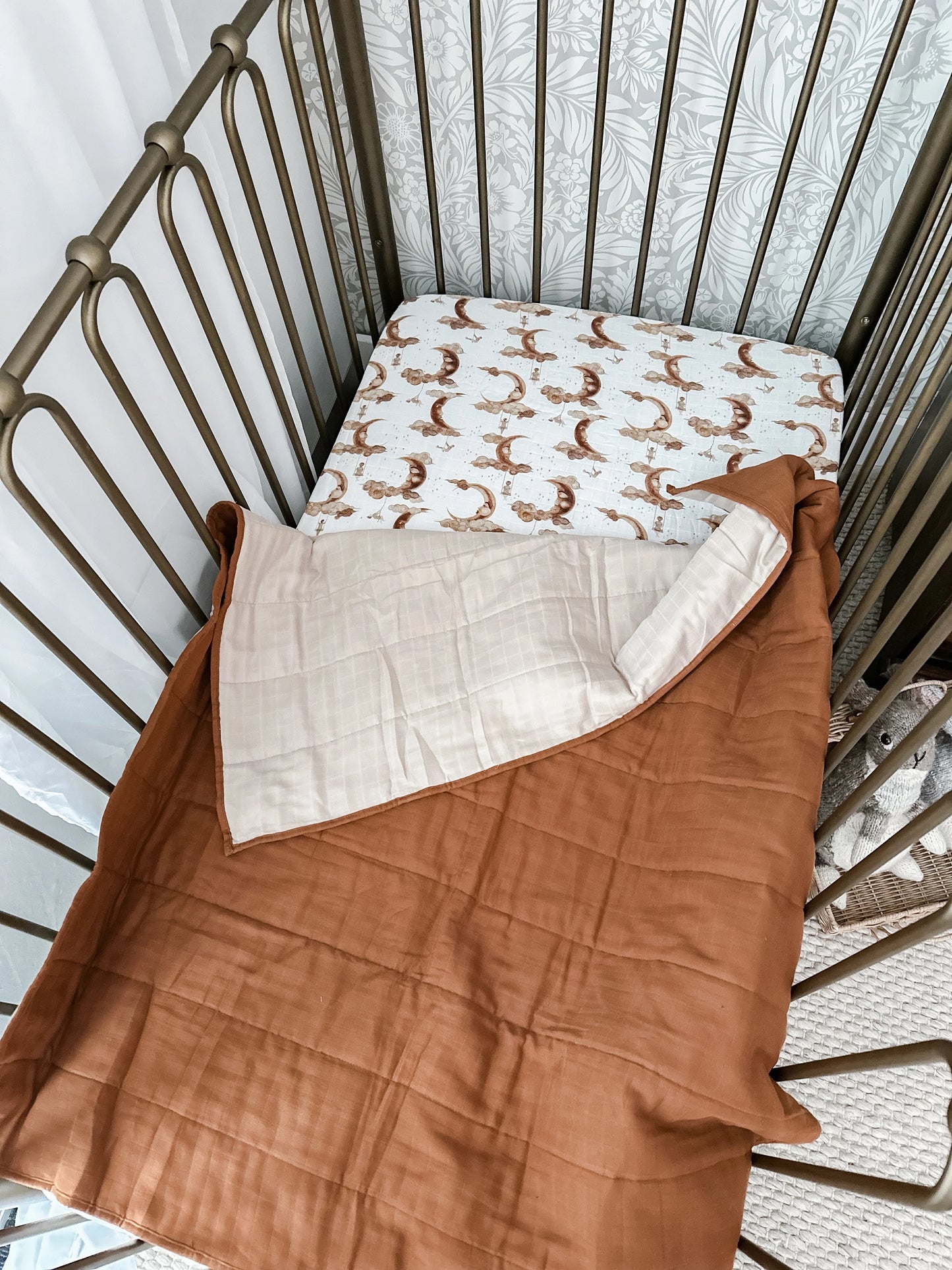 Reversible Bedspread - Rust & Sand