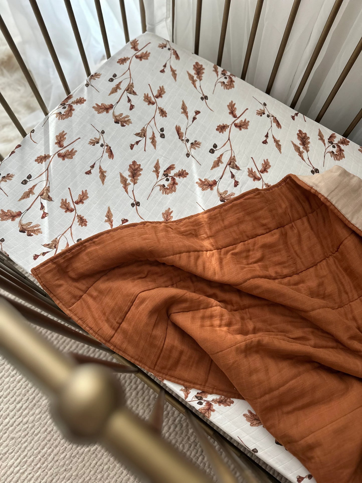 Reversible Bedspread - Rust & Sand