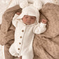 Classic Hoodie Ribbed Romper - Milk