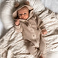 Classic Hoodie Ribbed Romper - Cacao