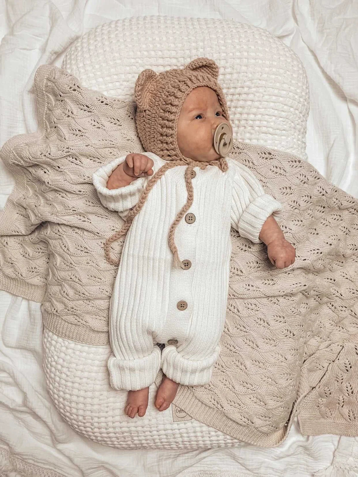 Woodlands Knit Blanket - Honey Milk