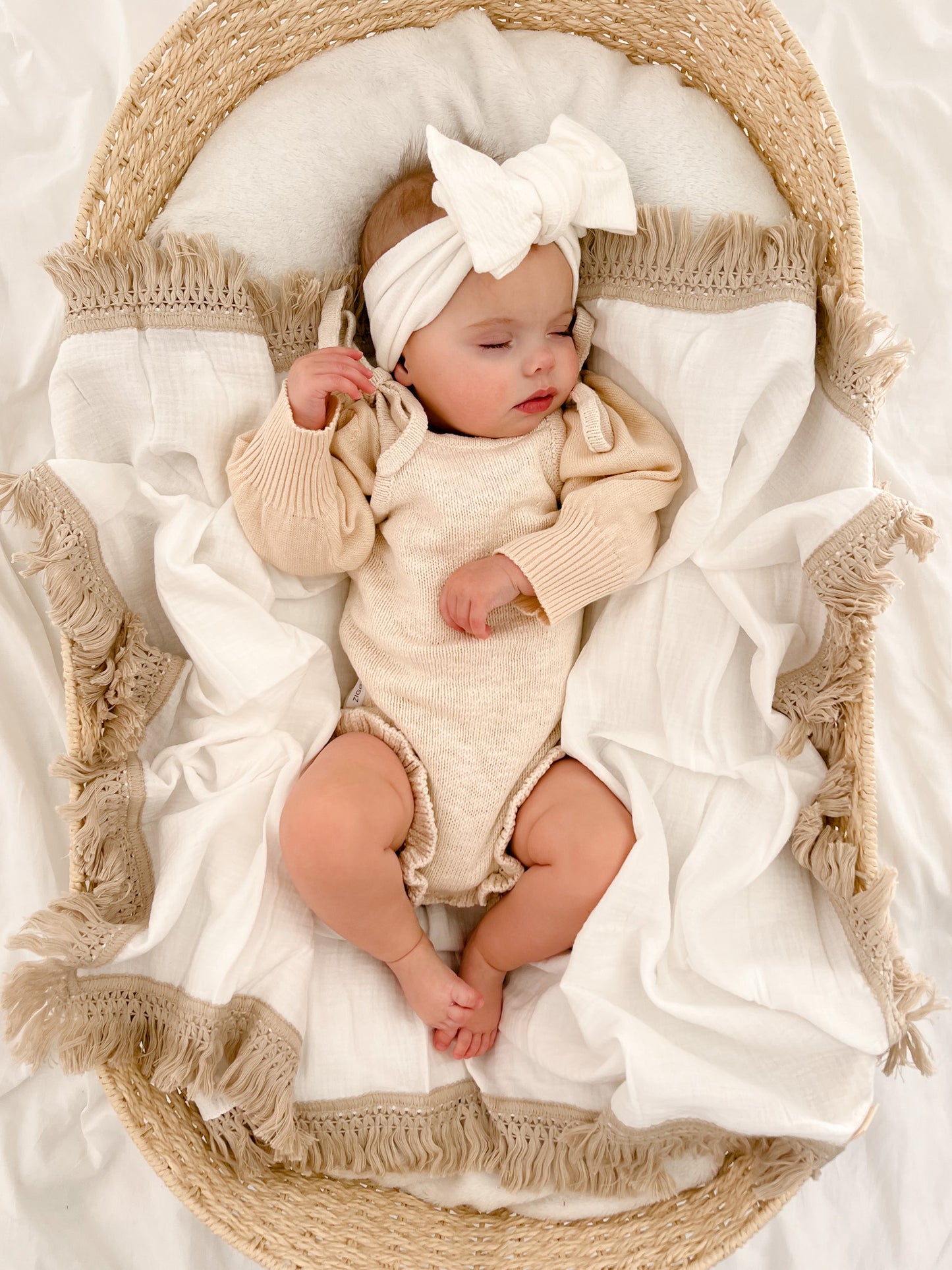 Fringe Swaddle - Oat