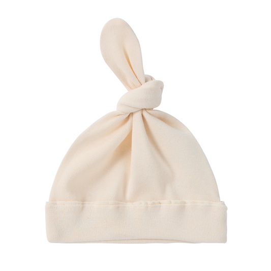 Organic Knotted Hat - Egg Shell