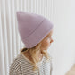 Organic Cotton Rib Beanie - Lilac