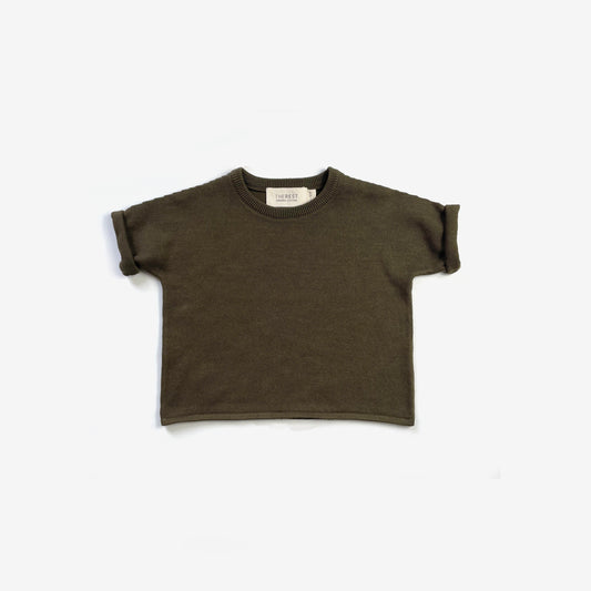 Relaxed Knit Tee - Olive