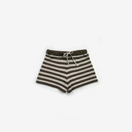 Knit Shorts - Olive Stripe