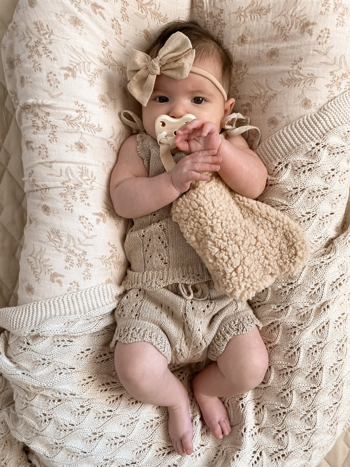 Knitted Pointelle Set - Oak