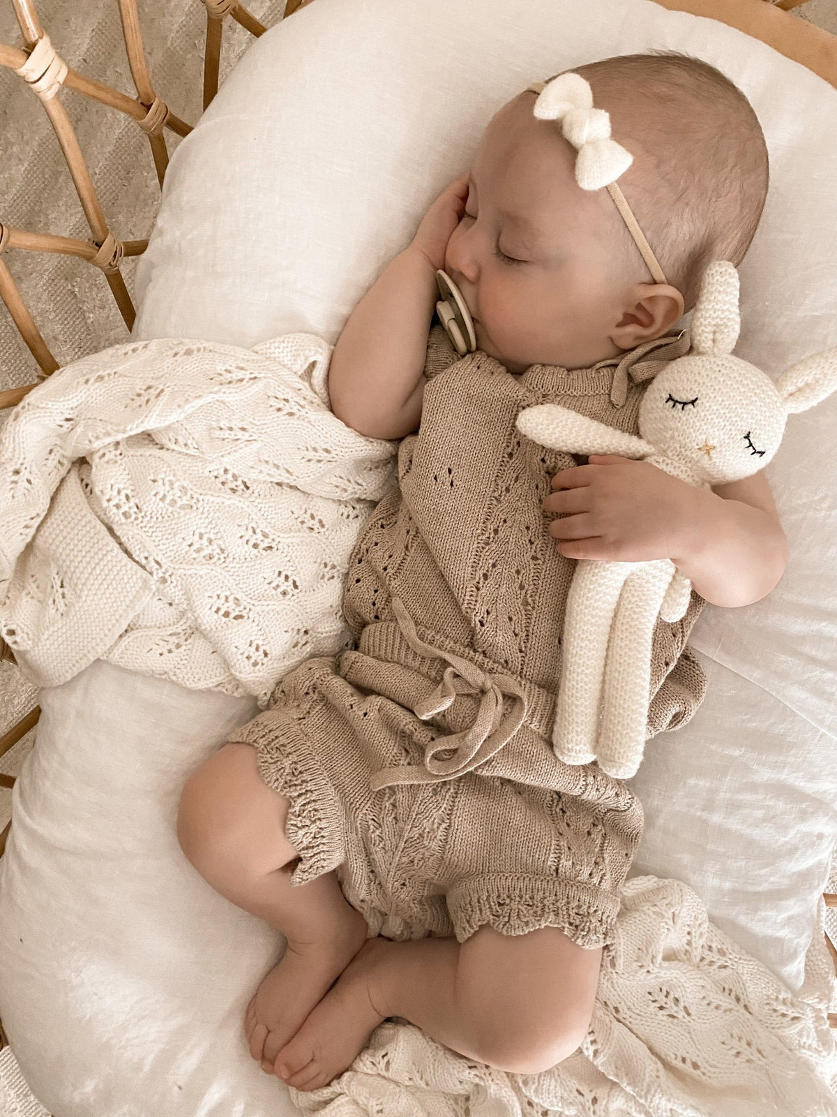Knitted Pointelle Set - Oak
