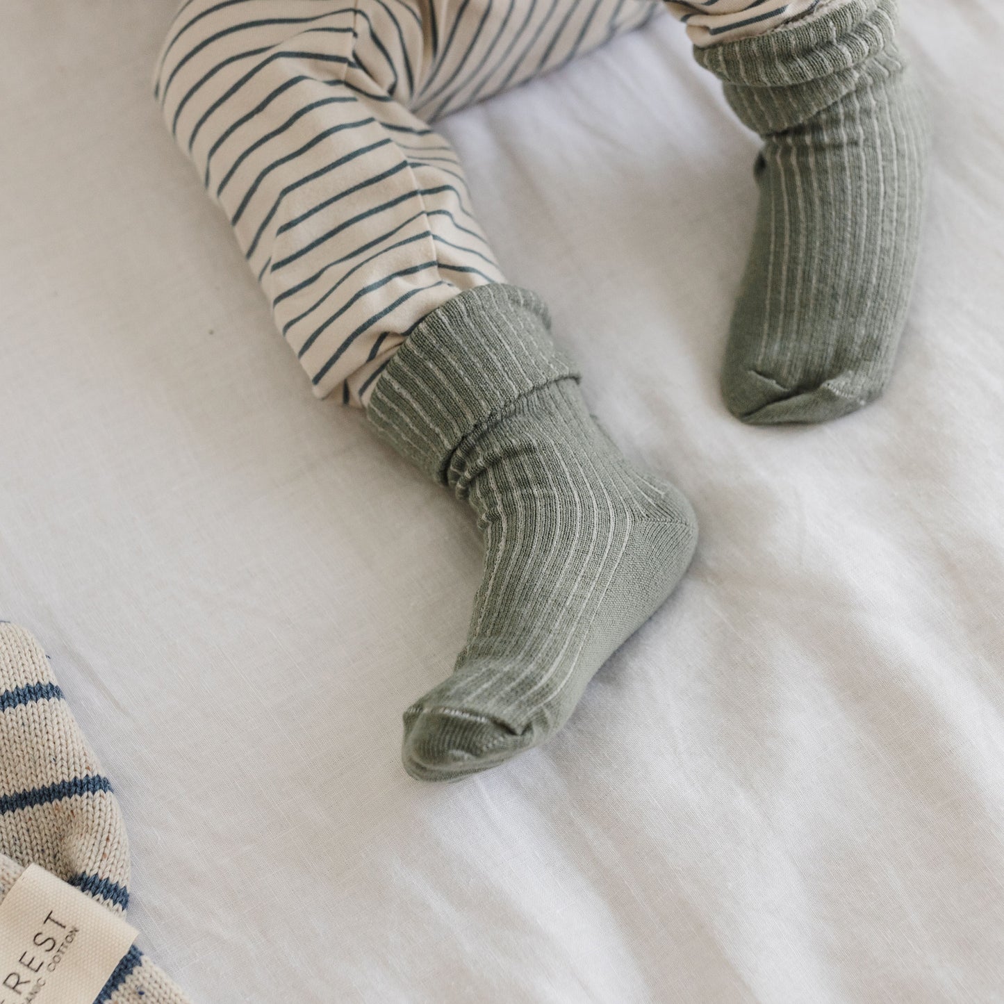 Organic Cotton Knit Socks - Sage