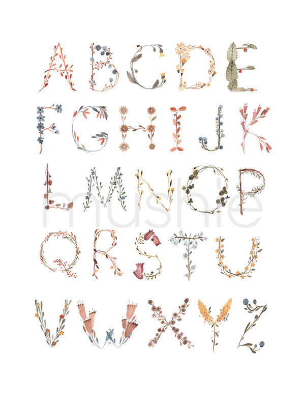 Poster - Alphabet Floral - Medium