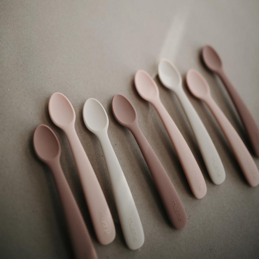 Silicone Feeding Spoons | 2 Pack - Stone/Cloudy Mauve