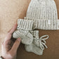 Organic Knitted Baby Booties - Cloud Speckled