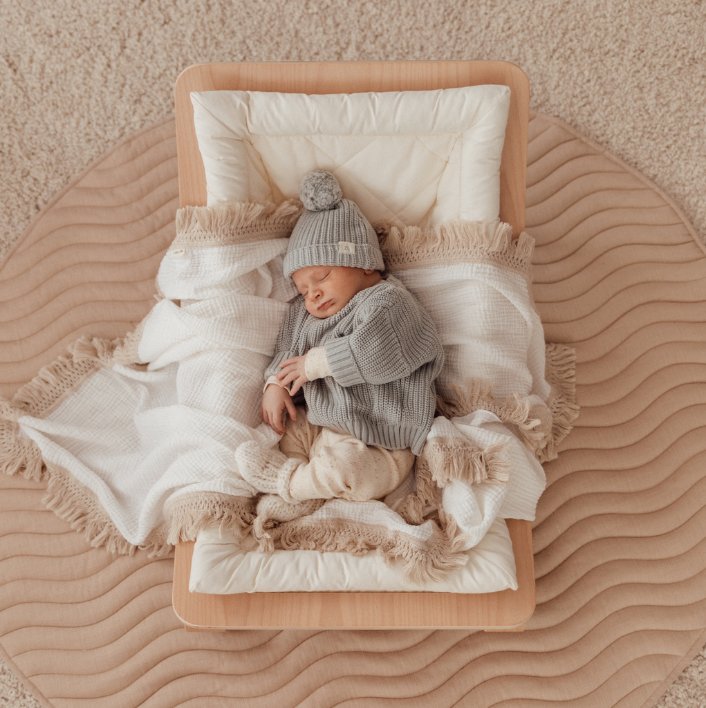 Fringe Swaddle - Oat