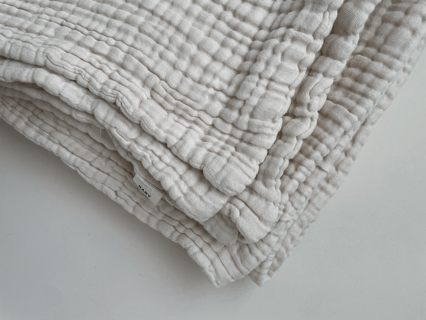 Organic Cotton Gauze Blanket | Plain Edge - Oat Milk