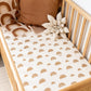 Organic Fitted Cot Sheet | Rainbows - Ivory + Umber