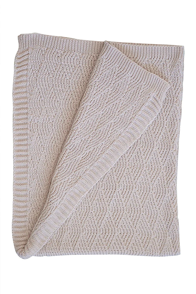 Shell Stitch Blanket - Oatmeal