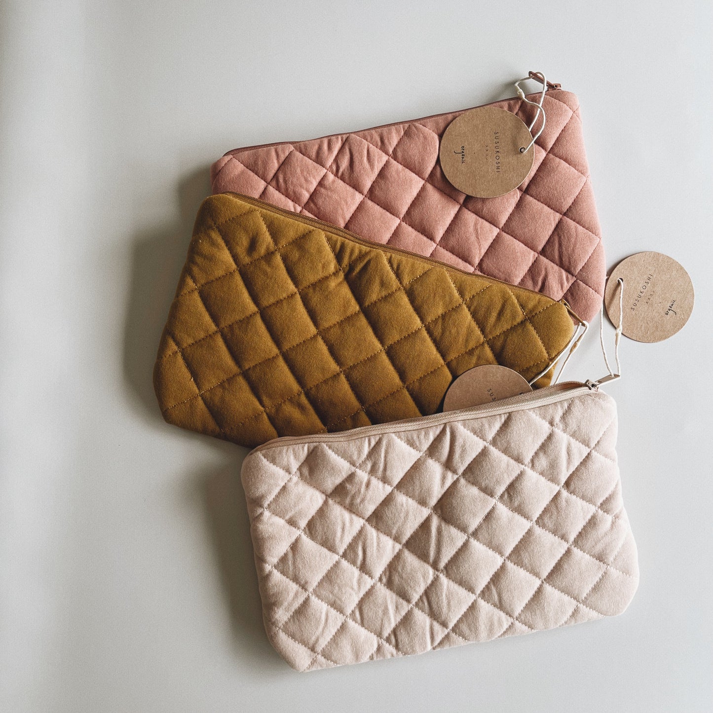 Mama Quilted Zip Pouch - Husk