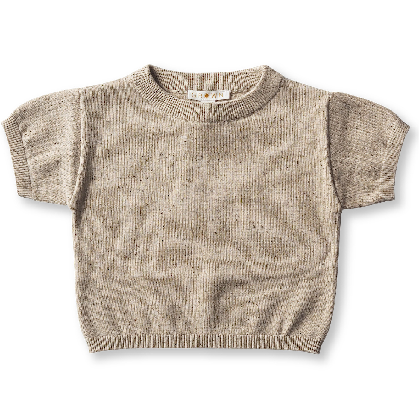 Dropped Shoulder Speckle Tee - Oatmeal Mud