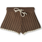 Knitted Rib Shorts - Chocolate