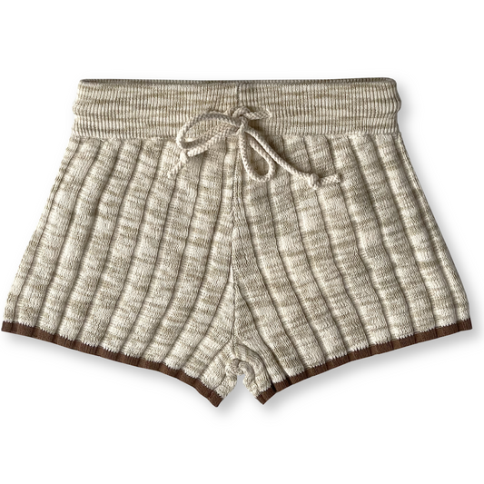Knitted Rib Shorts - Latte