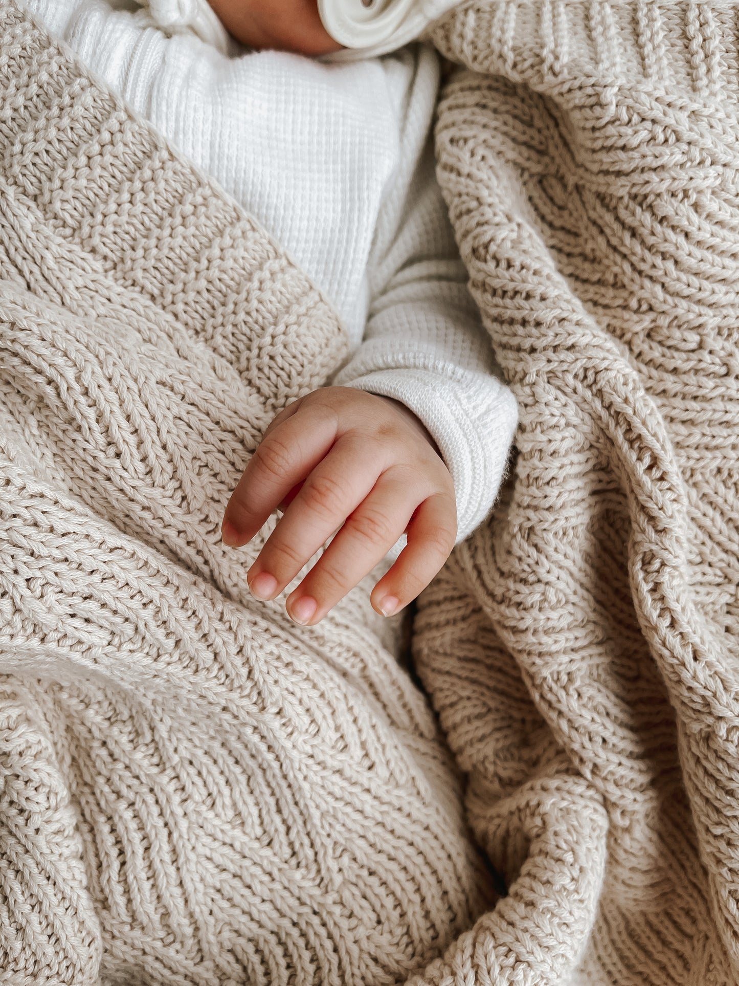 Shell Stitch Blanket - Oatmeal