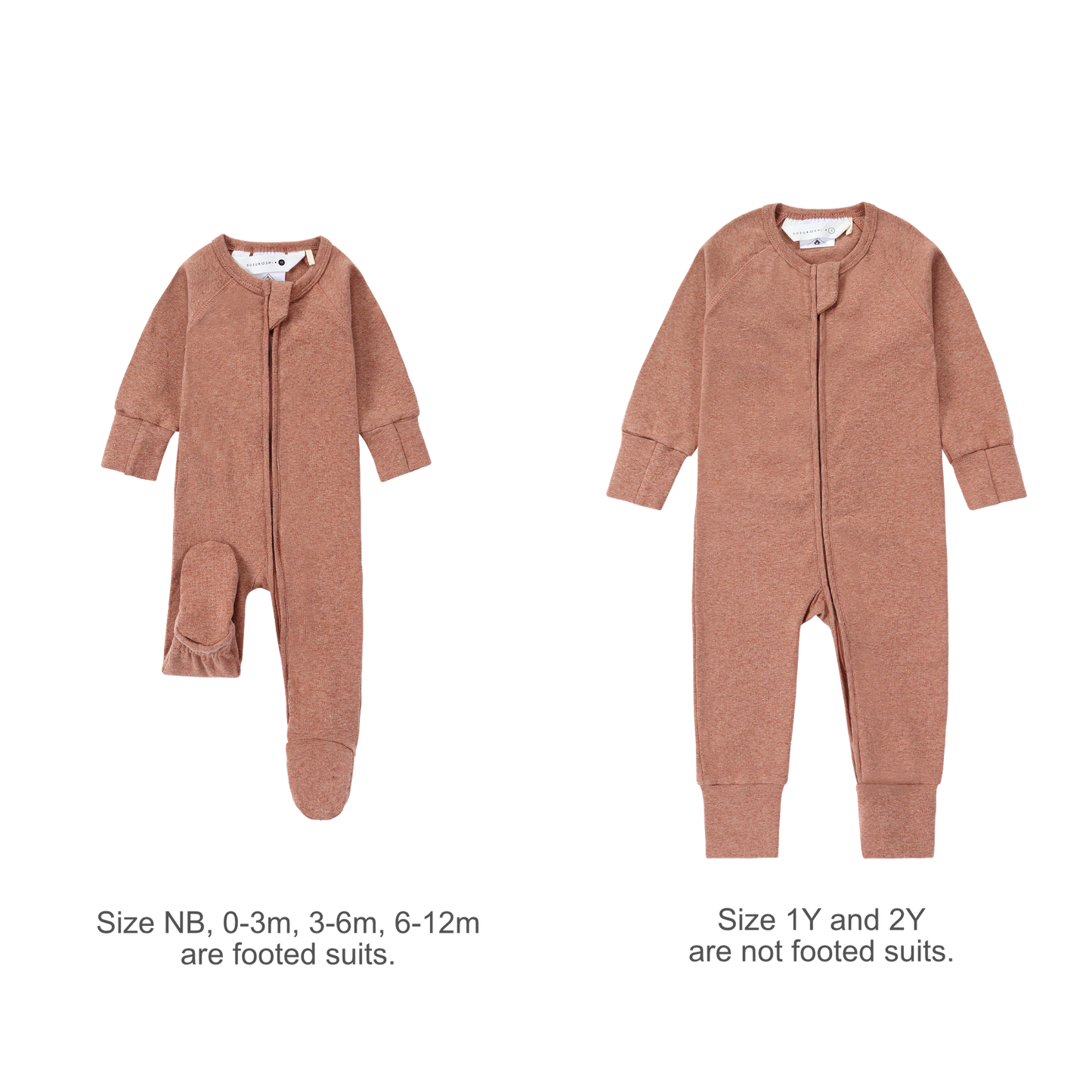 Organic Zip Growsuit - Clay Speckled | SIZE 1 LEFT