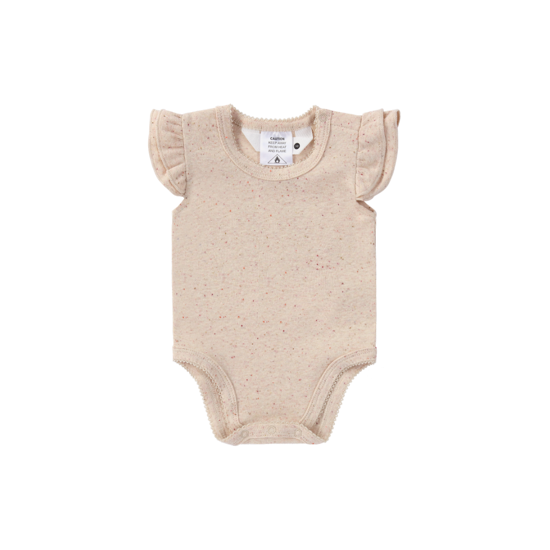 ORGANIC TANK TOP SUIT. BEIGE SPECKLED