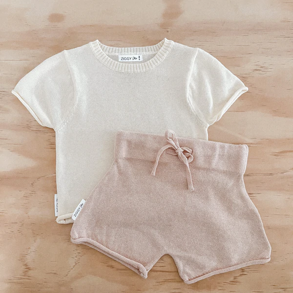 Knitted Tee - Cream | SIZE 0-3M LEFT