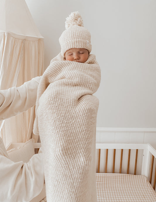 Chunky Knit Blanket - Honey