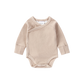 Organic L/S Kimono Bodysuit - Taupe | Pointelle | SIZE 1 LEFT