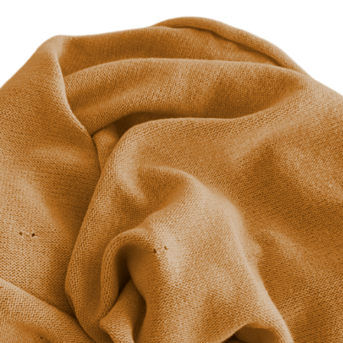 Organic Knit Pointelle Blanket - Mustard